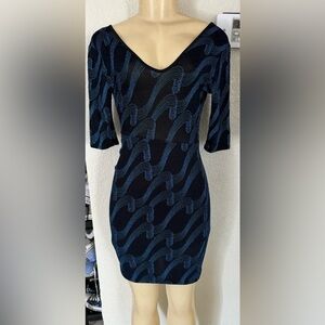 Fredes blue bodycon dress midi sexy party cocktail formal